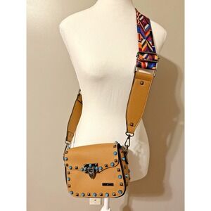 MAD STYLE Crossbody Leather Western Studded Purse Adjustable Detachable Strap